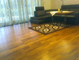 ZAMOŚĆ-podłoga teak 3-lamelowy lakierowany