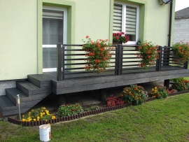 SUCHOWOLA OKOLICE ZAMOŚCIA - TARAS NA BALKONIE MODRZEW SYBERYJSKI KOLOR ANTRACYT